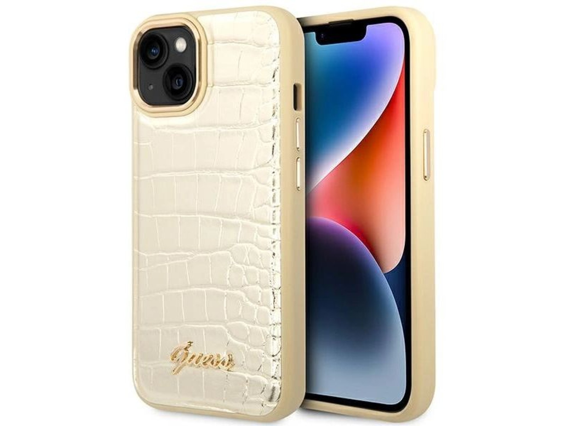 Funda rígida dorada Guess GUHCP14MHGCRHD para iPhone 14 Plus de 6,7 pulgadas, color dorado, colecció