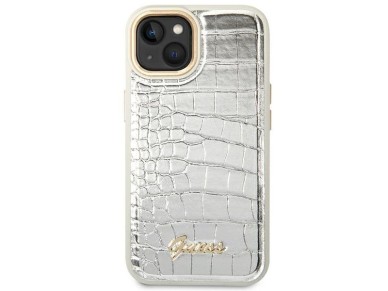 Guess GUHCP14SHGCRHS iPhone 14 6.1 "silver / silver hardcase Croco Collection Guess GUHCP14SHGCRHS iPhone 14 6.1 "silver / silver hardcase Croco Collection