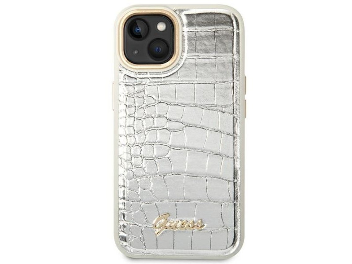 Guess GUHCP14MHGCRHS iPhone 14 Plus 6.7 "silver / silver hardcase Croco Collection