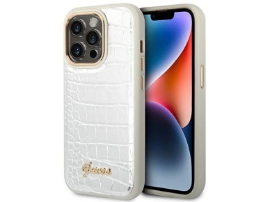 Guess Croco Collection case for iPhone 14 Pro 6.1" - silver Guess Croco Collection case for iPhone 14 Pro 6.1" - silver