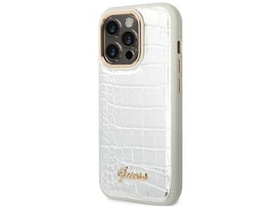 Guess Croco Collection case for iPhone 14 Pro 6.1" - silver Guess Croco Collection case for iPhone 14 Pro 6.1" - silver