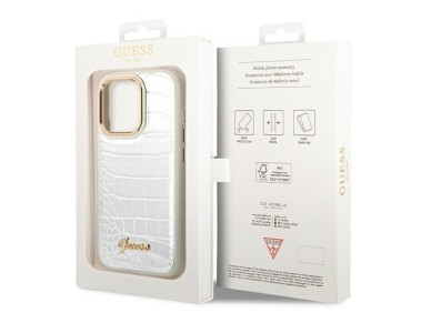 Guess Croco Collection case for iPhone 14 Pro 6.1" - silver Guess Croco Collection case for iPhone 14 Pro 6.1" - silver