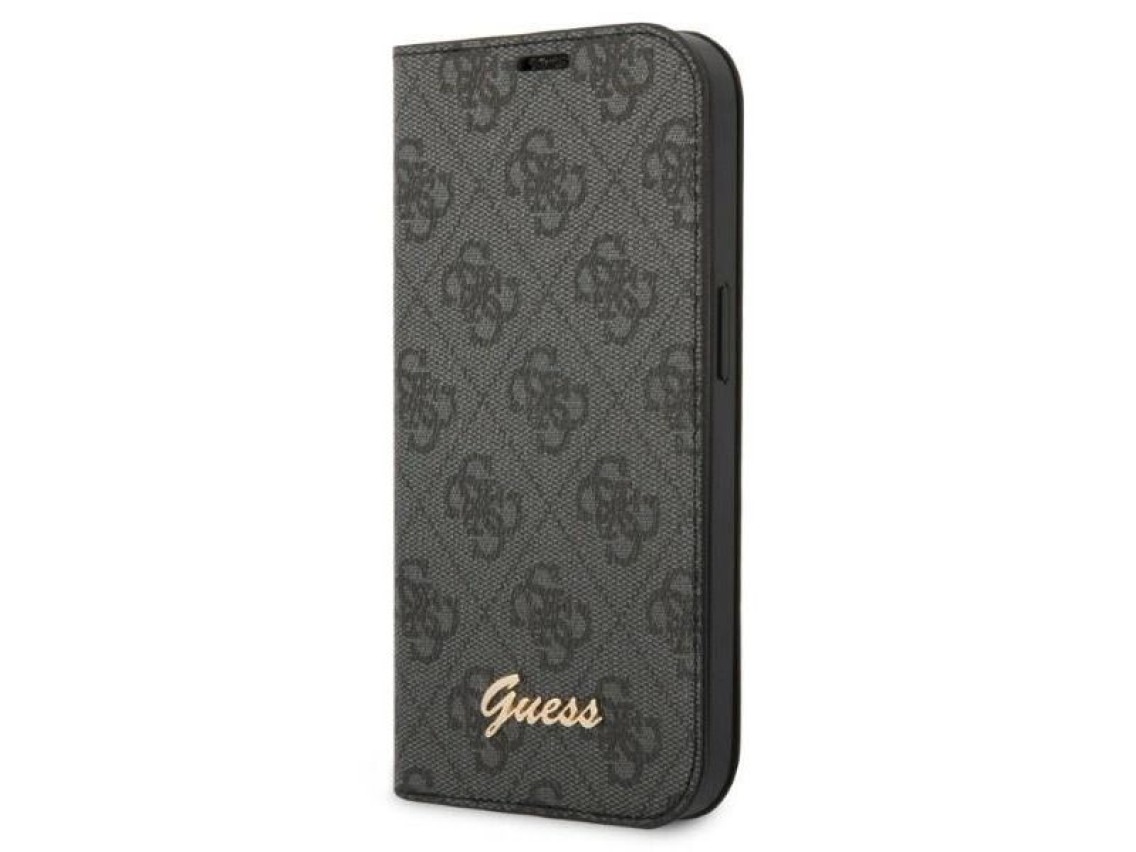 Guess GUBKP14LHG4SHK iPhone 14 Pro 6.1 "preto / preto livro 4G Vintage Gold Logo
