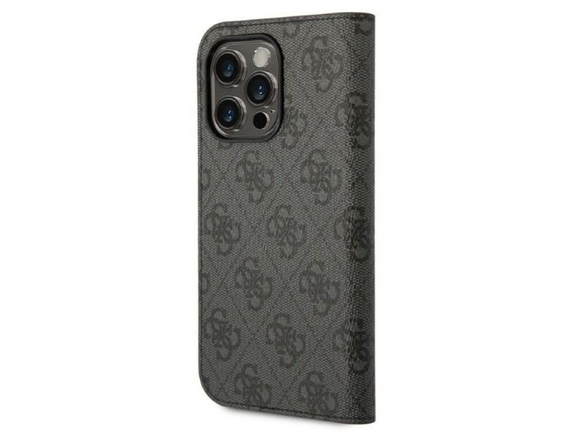 Guess GUBKP14LHG4SHK iPhone 14 Pro 6.1 "preto / preto livro 4G Vintage Gold Logo
