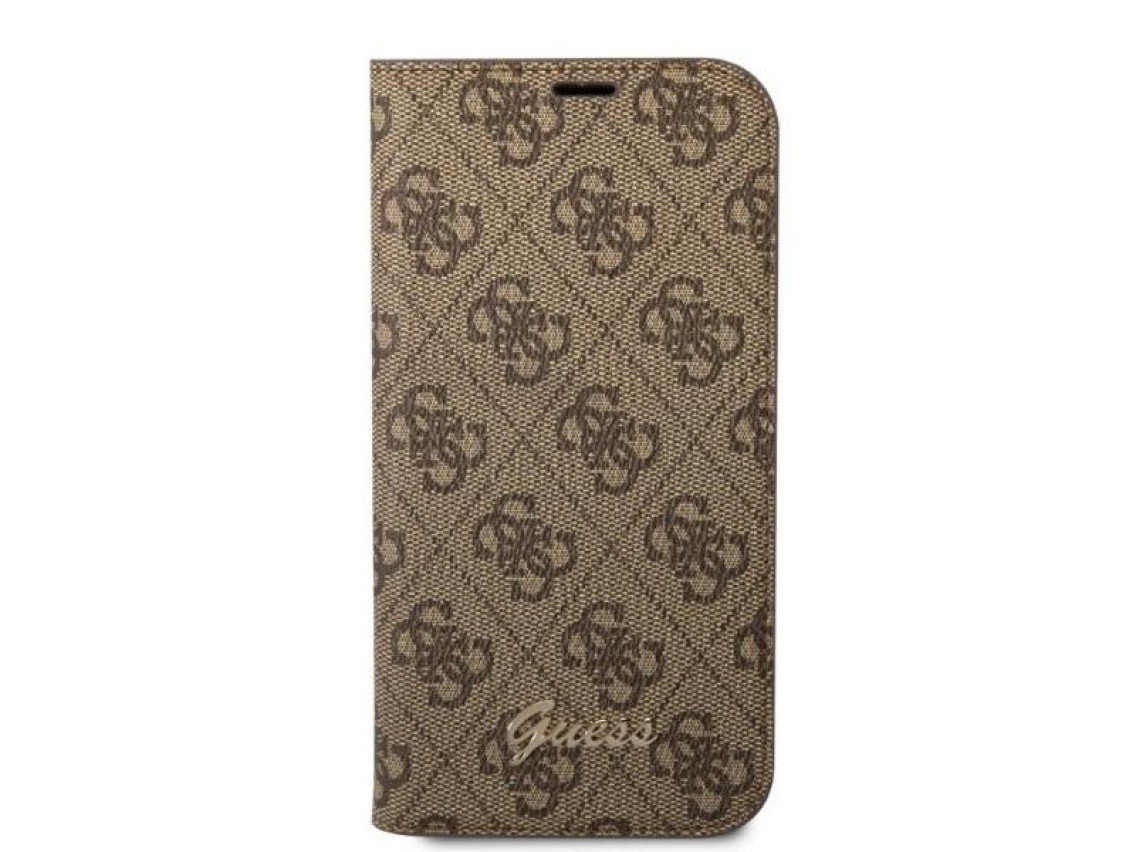 Guess GUBKP14SHG4SHW iPhone 14 6.1 "marrón / libro marrón 4G Vintage Gold Logo