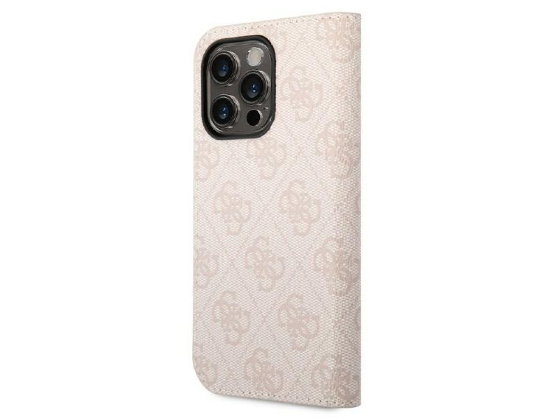 Guess GUBKP14XHG4SHP iPhone 14 Pro Max 6.7" rosa / rosa libro 4G Vintage Gold Logo
