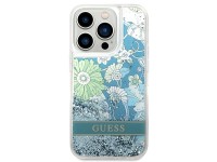 Capa Guess Flower Liquid Glitter para iPhone 14 Pro Max - verde Capa Guess Flower Liquid Glitter para iPhone 14 Pro Max - verde
