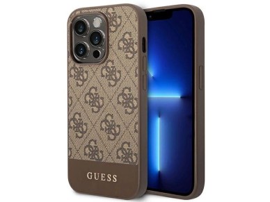 Guess GUHCP14LG4GLBR iPhone 14 Pro 6.1" brown/brown hard case 4G Stripe Collection Guess GUHCP14LG4GLBR iPhone 14 Pro 6.1" brown/brown hard case 4G Stripe Collection