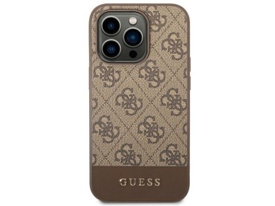 Guess GUHCP14LG4GLBR iPhone 14 Pro 6.1" brown/brown hard case 4G Stripe Collection Guess GUHCP14LG4GLBR iPhone 14 Pro 6.1" brown/brown hard case 4G Stripe Collection