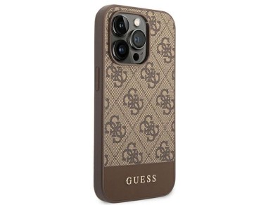 Guess GUHCP14LG4GLBR iPhone 14 Pro 6.1" brown/brown hard case 4G Stripe Collection Guess GUHCP14LG4GLBR iPhone 14 Pro 6.1" brown/brown hard case 4G Stripe Collection