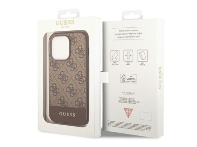 Guess GUHCP14LG4GLBR iPhone 14 Pro 6.1" brown/brown hard case 4G Stripe Collection Guess GUHCP14LG4GLBR iPhone 14 Pro 6.1" brown/brown hard case 4G Stripe Collection