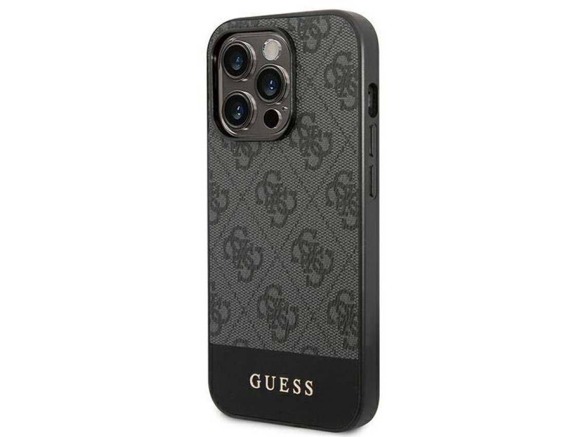 Guess GUHCP14XG4GLGR iPhone 14 Pro Max 6.7" grey/grey hard case 4G Stripe Collection