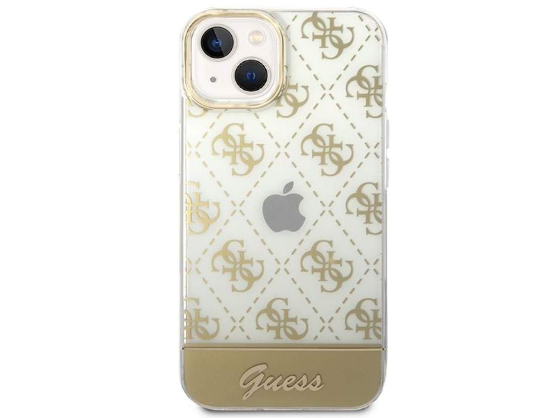 Guess GUHCP14MHG4MHG iPhone 14 Plus 6.7 "dourado / capa rígida dourada 4G Padrão Script