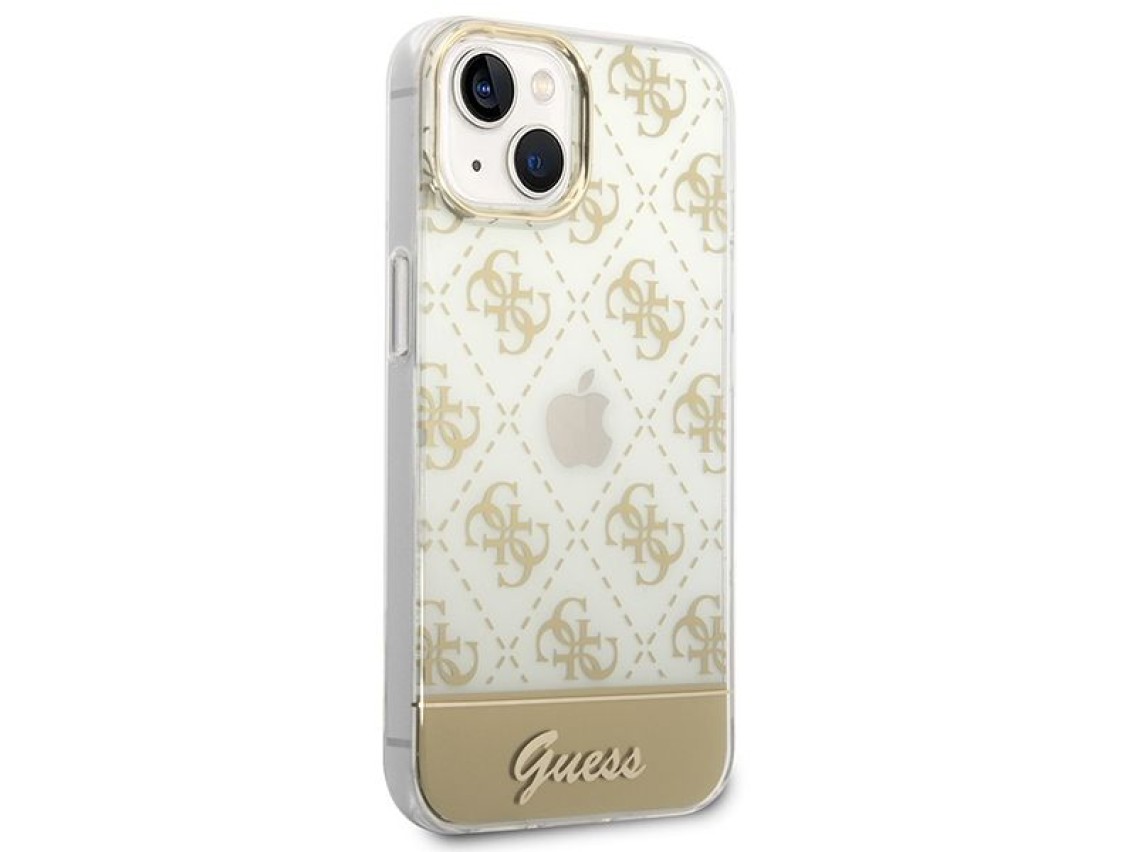Guess GUHCP14MHG4MHG iPhone 14 Plus 6.7 "dourado / capa rígida dourada 4G Padrão Script