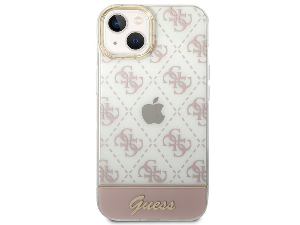 Guess GUHCP14MHG4MHP iPhone 14 Plus 6.7" rosa / carcasa rígida rosa 4G Pattern Script