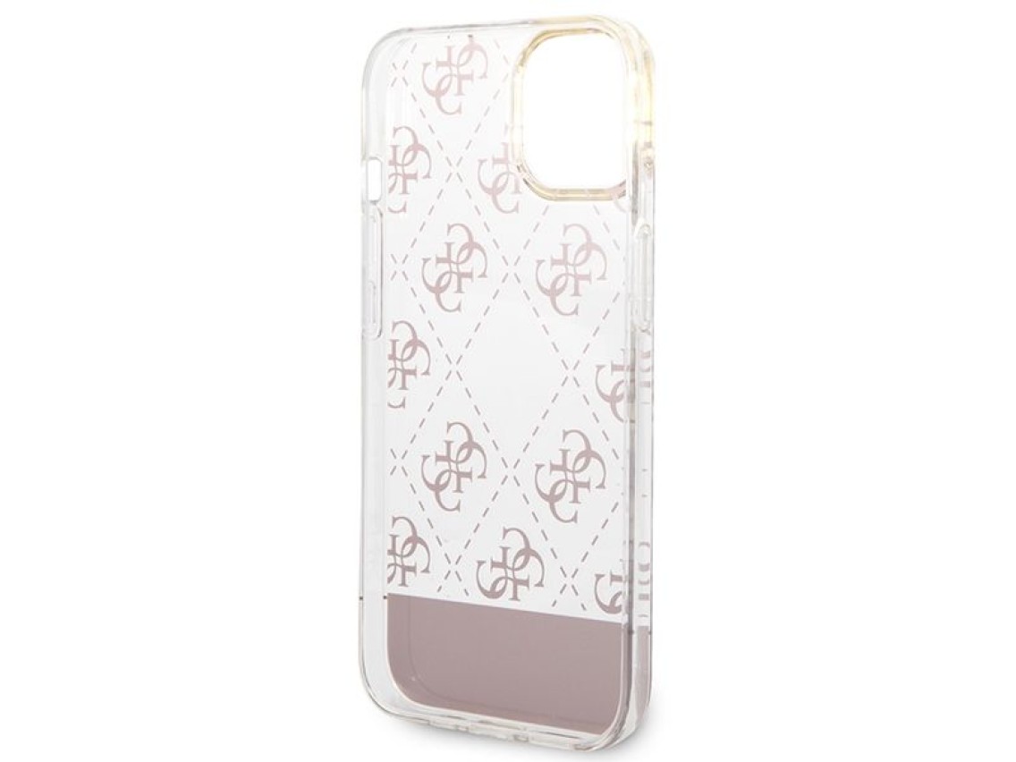 Guess GUHCP14MHG4MHP iPhone 14 Plus 6.7" rosa / carcasa rígida rosa 4G Pattern Script