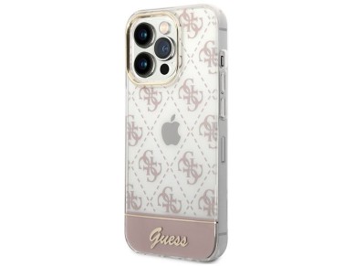 Guess GUHCP14LHG4MHP iPhone 14 Pro 6.1 "rosa / carcasa r�gida rosa 4G Patr�n Script