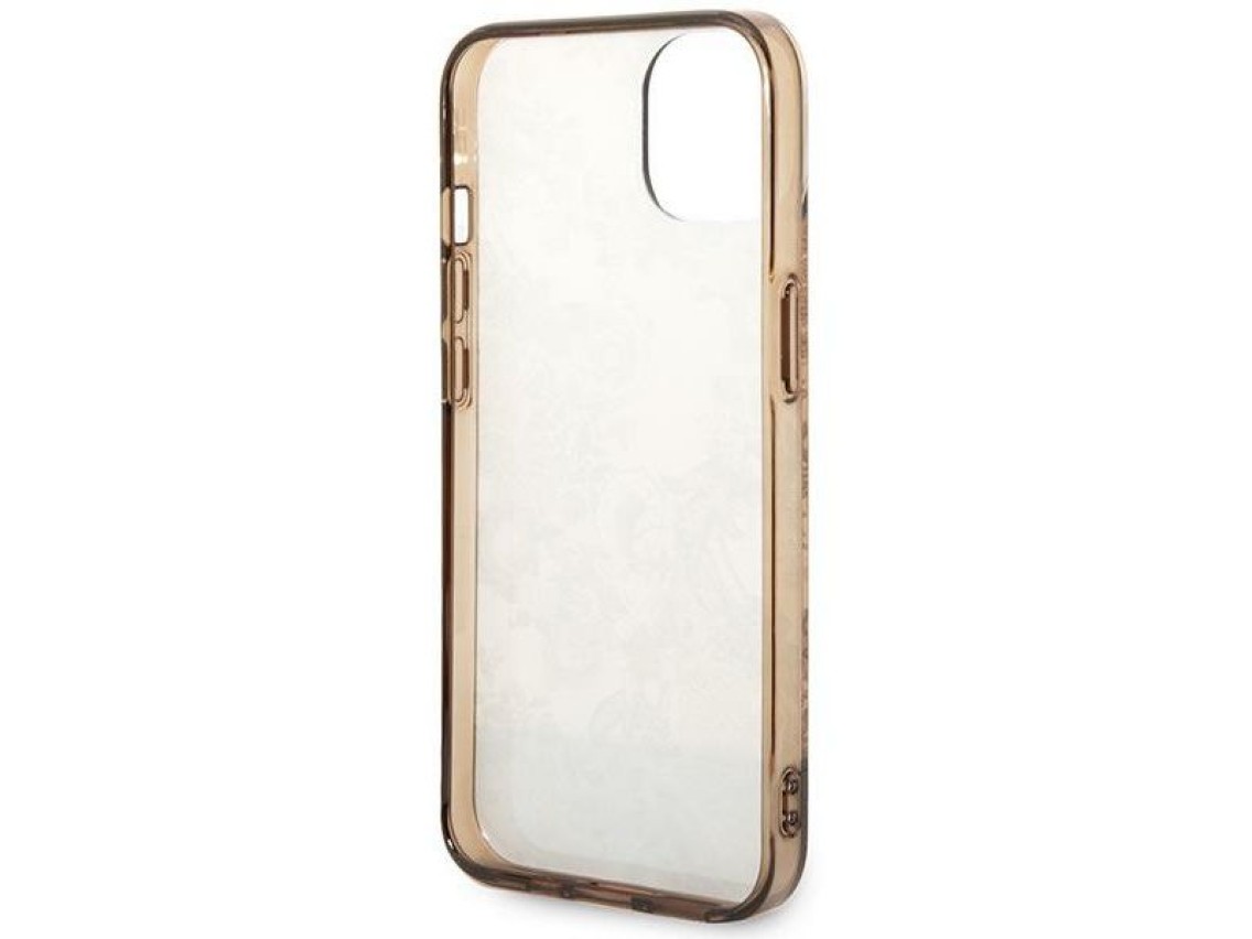 Guess GUHCP14MHGPLHC iPhone 14 Plus 6.7" capa rígida ocre Coleção Porcelana