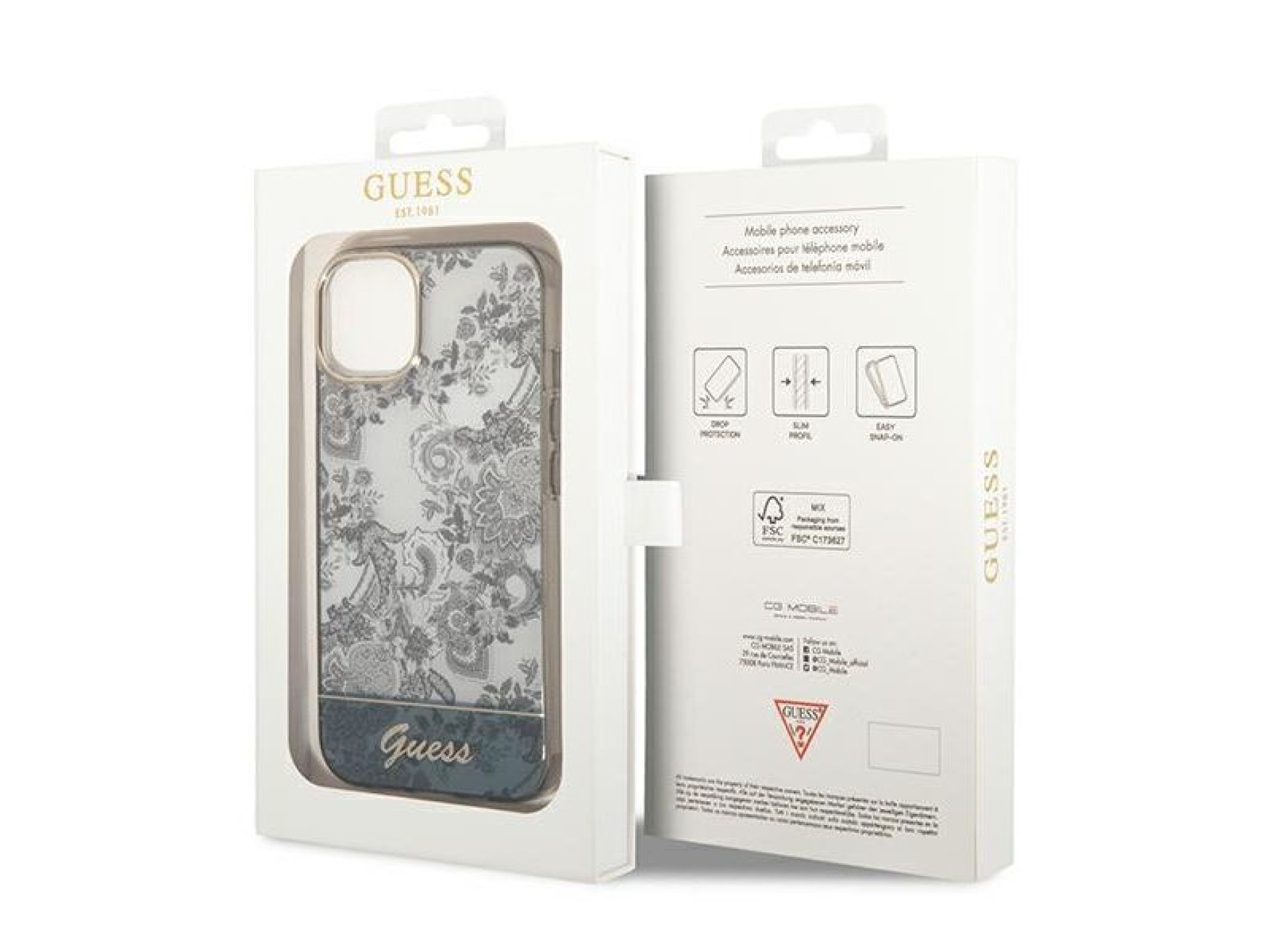 Funda rígida gris para iPhone 14 Plus de 6,7