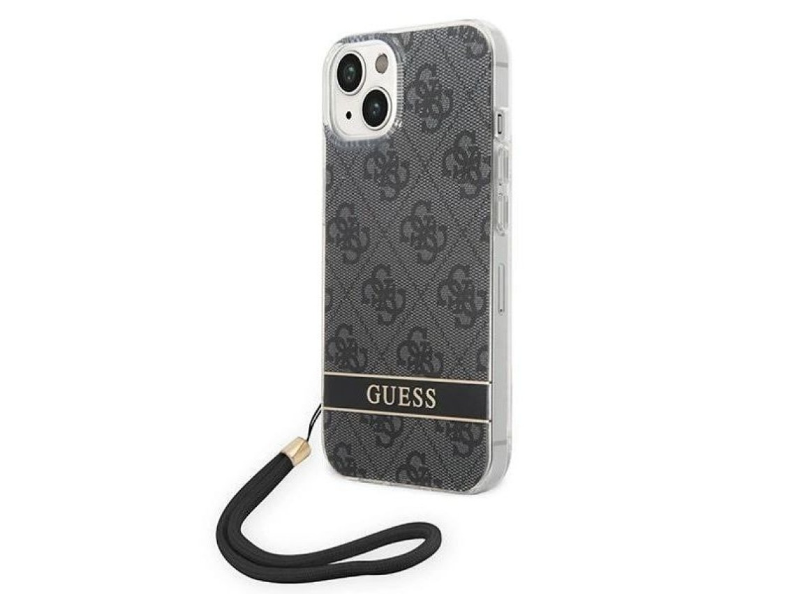 Guess GUOHCP14MH4STK iPhone 14 Plus 6.7 "black / black hardcase 4G Print Strap