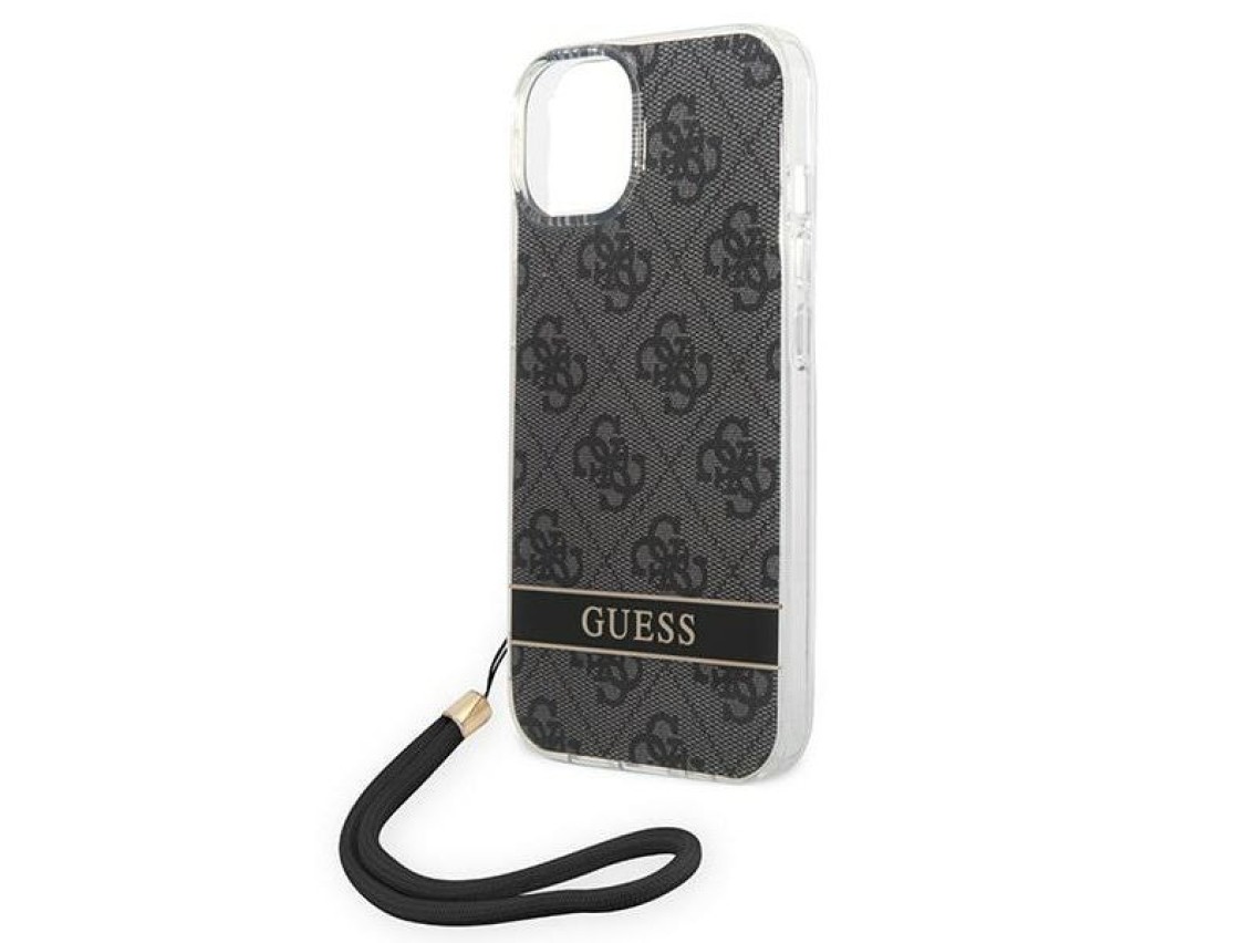 Guess GUOHCP14MH4STK iPhone 14 Plus 6.7 "black / black hardcase 4G Print Strap