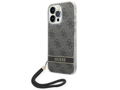 Funda Guess GUOHCP14LH4STK para iPhone 14 Pro de 6,1" negra / carcasa rígida negra 4G con correa est Funda Guess GUOHCP14LH4STK para iPhone 14 Pro de 6,1" negra / carcasa rígida negra 4G con correa est