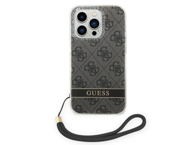 Funda Guess GUOHCP14LH4STK para iPhone 14 Pro de 6,1" negra / carcasa rígida negra 4G con correa est Funda Guess GUOHCP14LH4STK para iPhone 14 Pro de 6,1" negra / carcasa rígida negra 4G con correa est
