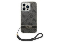 Funda Guess GUOHCP14LH4STK para iPhone 14 Pro de 6,1" negra / carcasa rígida negra 4G con correa est Funda Guess GUOHCP14LH4STK para iPhone 14 Pro de 6,1" negra / carcasa rígida negra 4G con correa est