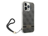 Funda Guess GUOHCP14LH4STK para iPhone 14 Pro de 6,1" negra / carcasa rígida negra 4G con correa est Funda Guess GUOHCP14LH4STK para iPhone 14 Pro de 6,1" negra / carcasa rígida negra 4G con correa est