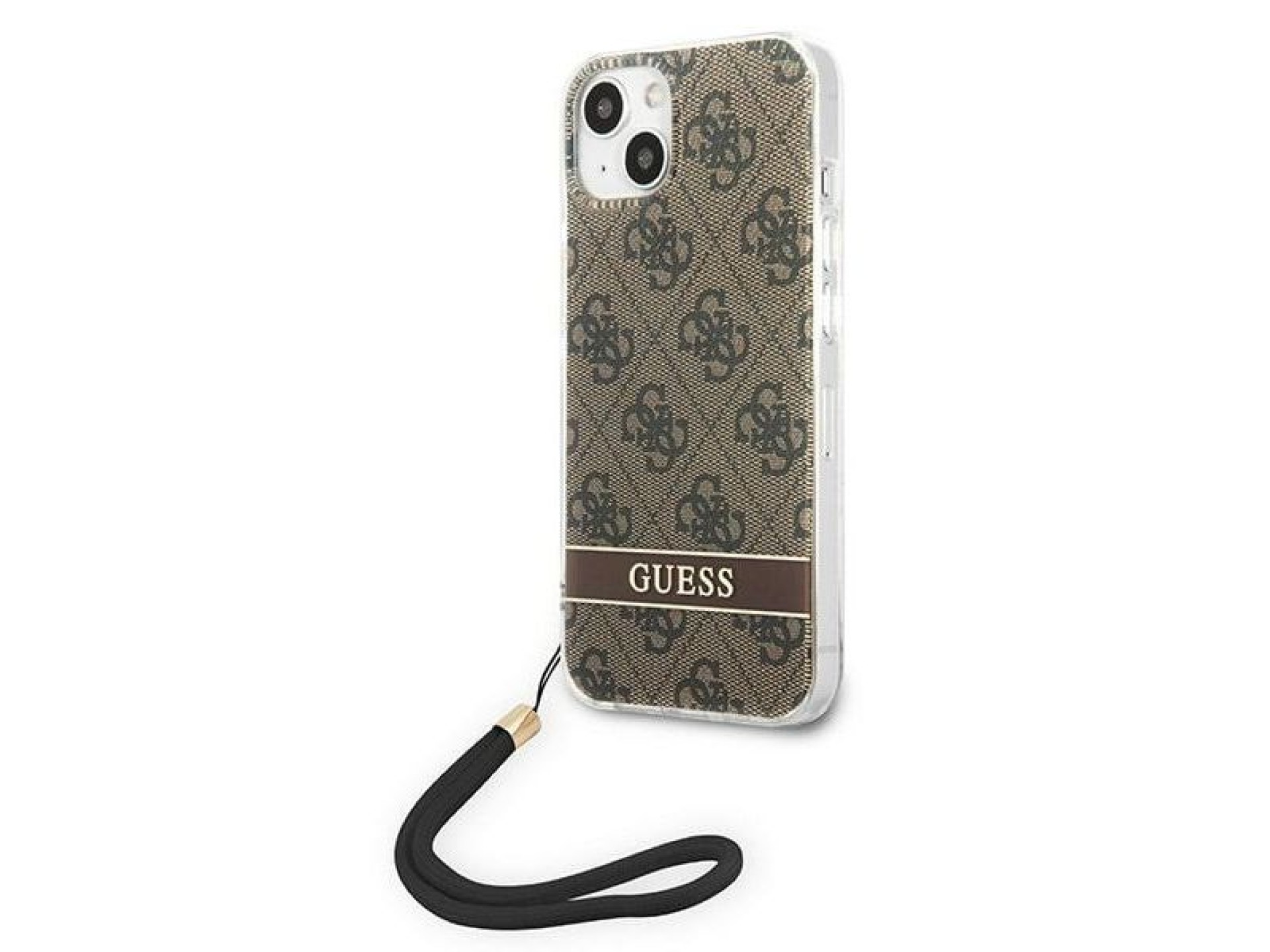 Funda rígida marrón para iPhone 14 Plus de 6,7 pulgadas de Guess GUOHCP14MH4STW, 4G, con correa esta