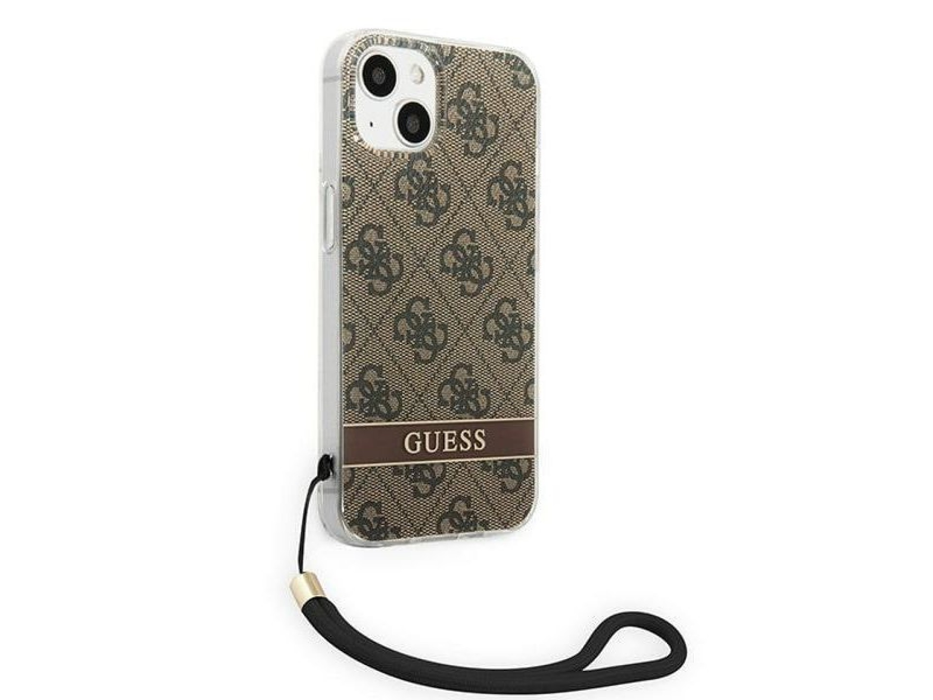 Funda rígida marrón para iPhone 14 Plus de 6,7 pulgadas de Guess GUOHCP14MH4STW, 4G, con correa esta