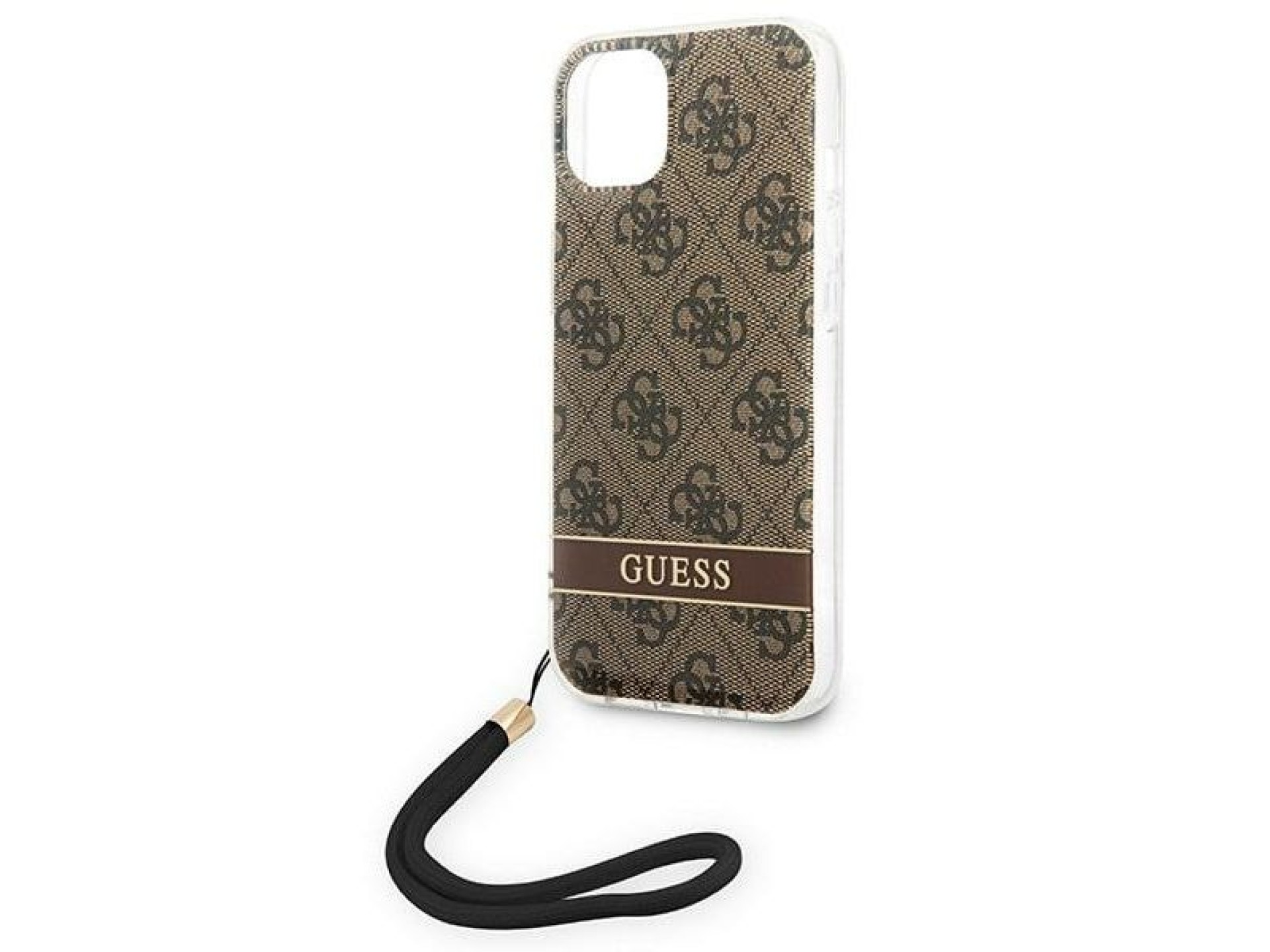 Funda rígida marrón para iPhone 14 Plus de 6,7 pulgadas de Guess GUOHCP14MH4STW, 4G, con correa esta