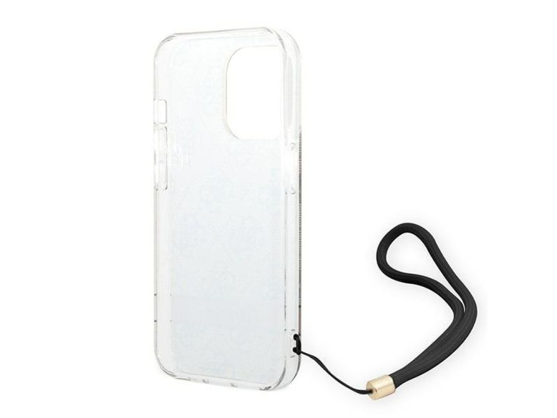 Guess GUOHCP14XH4STW iPhone 14 Pro Max 6.7 "capa rígida marrom / alça com estampa 4G