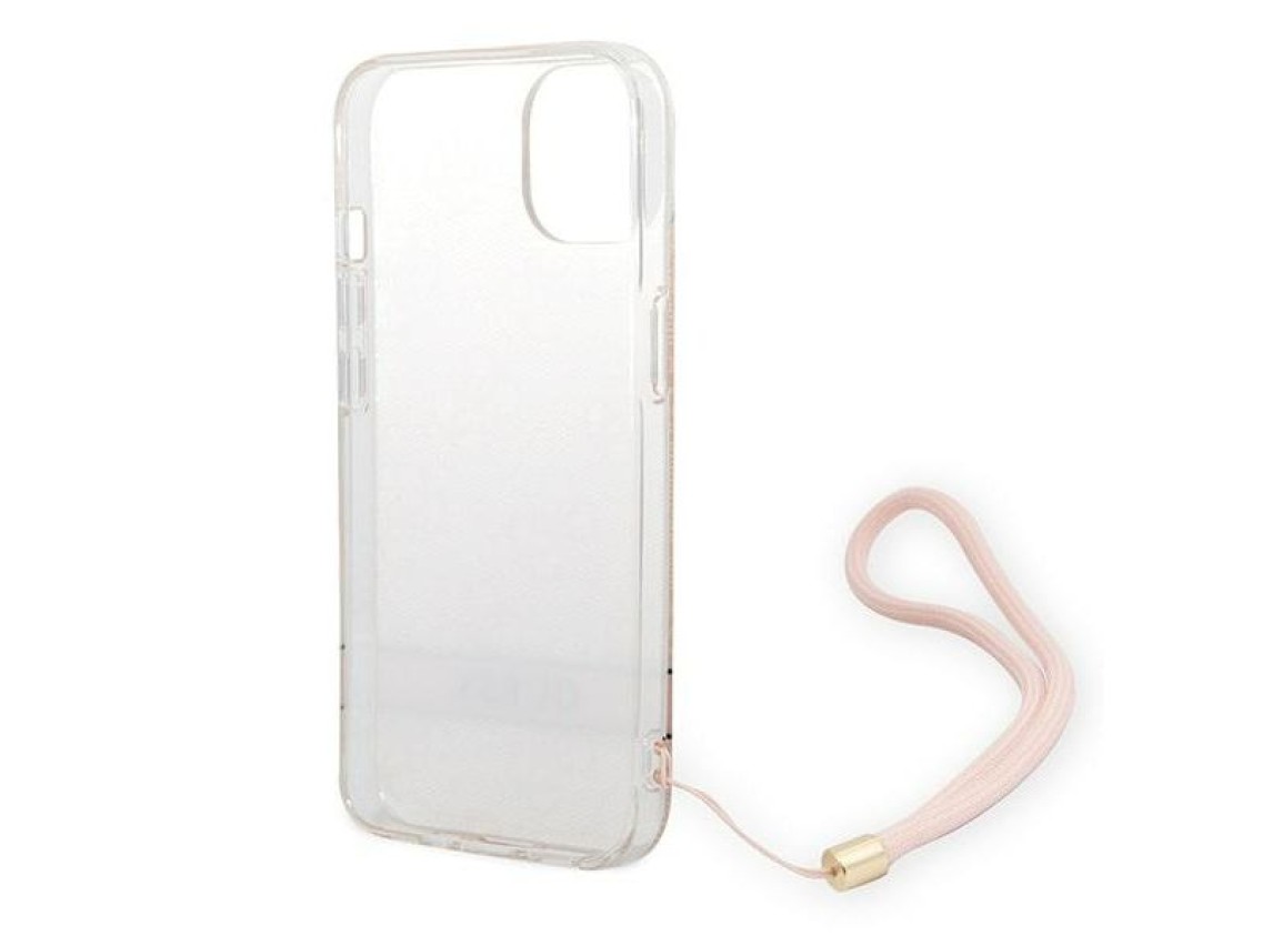 Guess GUOHCP14MH4STP iPhone 14 Plus 6.7 "pink / pink hardcase 4G Print Strap
