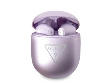 Guess GUTWST82TRU TWS Bluetooth Headphones + Purple/Purple Triangle Logo Docking Station Guess GUTWST82TRU TWS Bluetooth Headphones + Purple/Purple Triangle Logo Docking Station