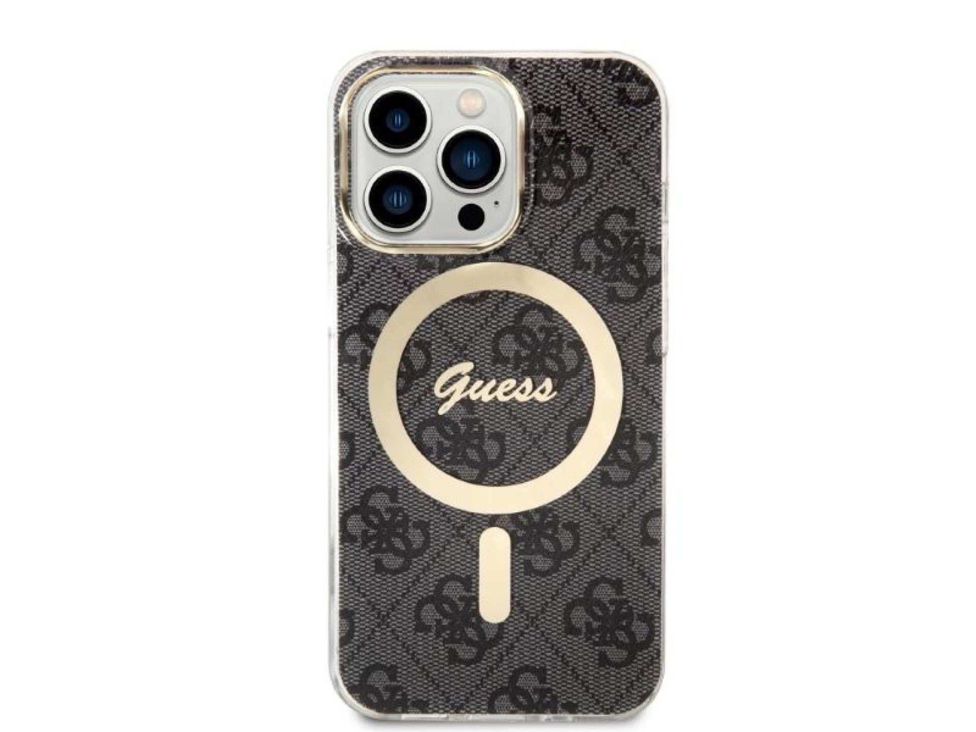 Set Guess GUBPP13LH4EACSK Case+ Charger iPhone 13 Pro black/black hard case 4G Print MagSafe