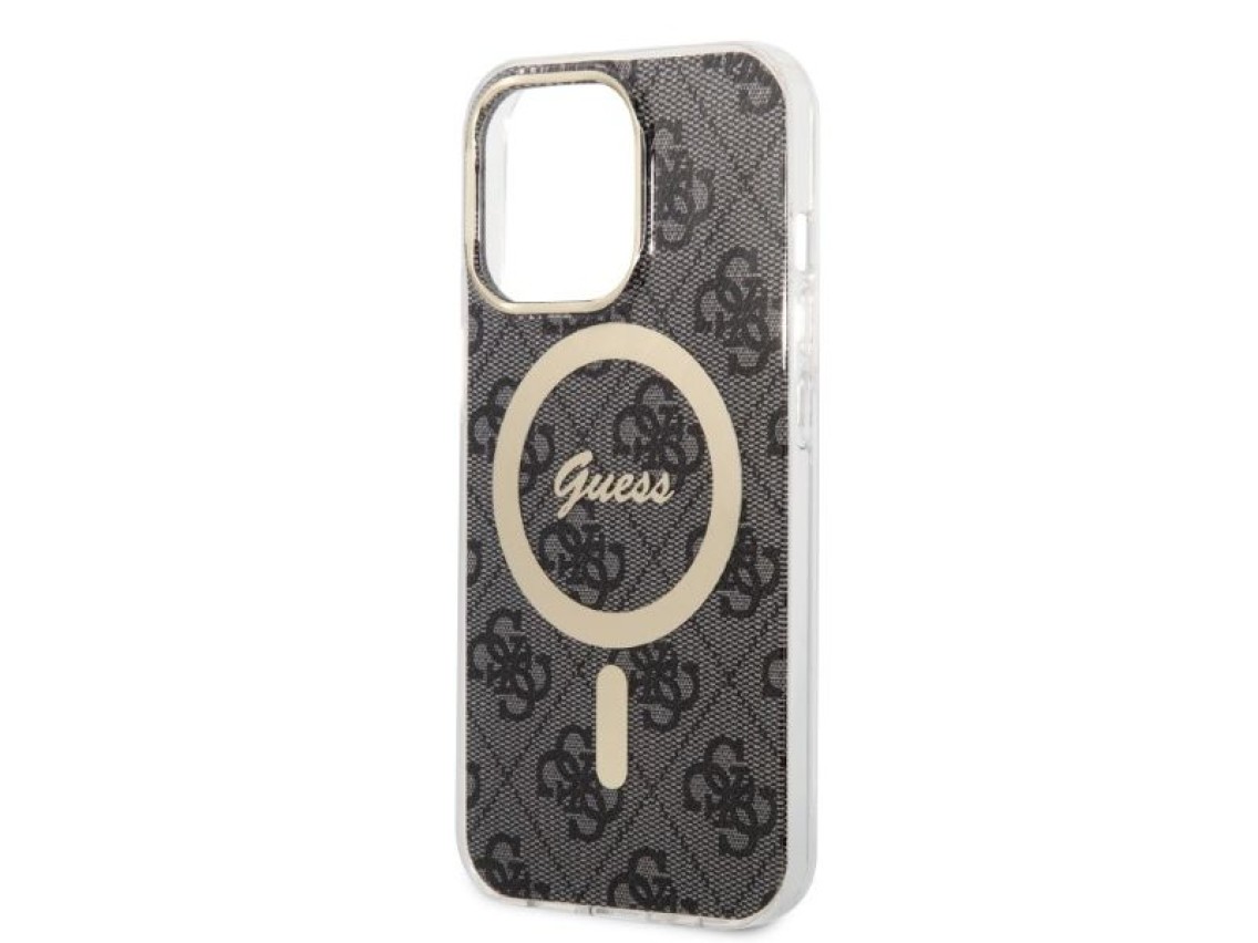 Set Guess GUBPP13LH4EACSK Case+ Charger iPhone 13 Pro black/black hard case 4G Print MagSafe