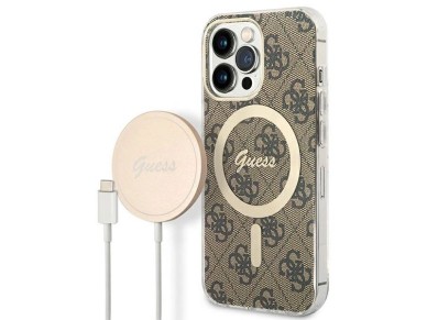 Conjunto Guess GUBPP13LH4EACSW Funda + Cargador para iPhone 13 Pro marrón/marrón, carcasa rígida, 4G Conjunto Guess GUBPP13LH4EACSW Funda + Cargador para iPhone 13 Pro marrón/marrón, carcasa rígida, 4G