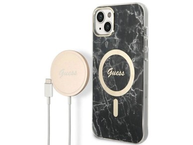 Set Guess GUBPP14SHMEACSK Case+ Charger iPhone 14 6.1" black/black hard case Marble MagSafe Set Guess GUBPP14SHMEACSK Case+ Charger iPhone 14 6.1" black/black hard case Marble MagSafe