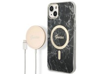 Conjunto Guess GUBPP14SHMEACSK Funda + Cargador para iPhone 14 de 6.1" negro/negro, carcasa rígida M Conjunto Guess GUBPP14SHMEACSK Funda + Cargador para iPhone 14 de 6.1" negro/negro, carcasa rígida M