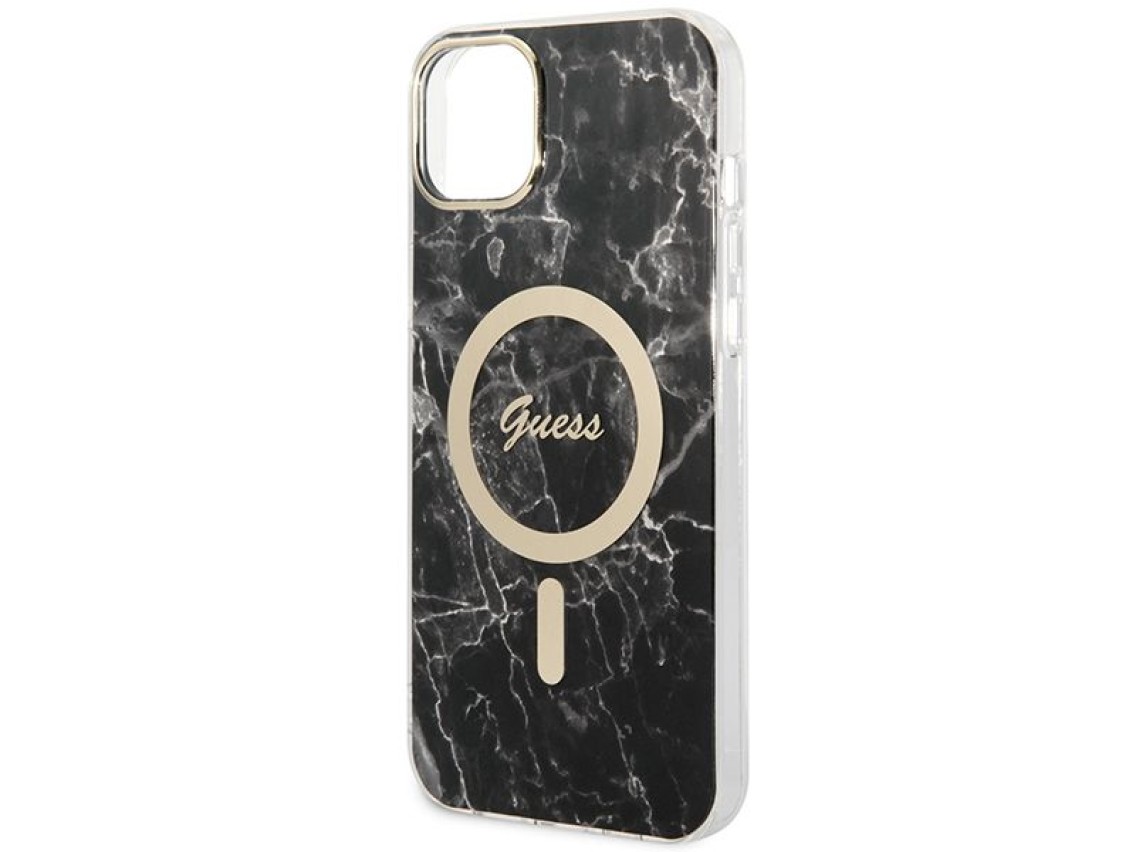 Conjunto Guess GUBPP14SHMEACSK Funda + Cargador para iPhone 14 de 6.1" negro/negro, carcasa rígida M