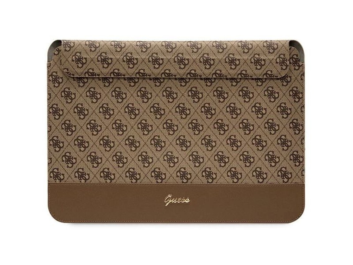 Guess 4G Stripe Metal Logo case for a 14" laptop - brown