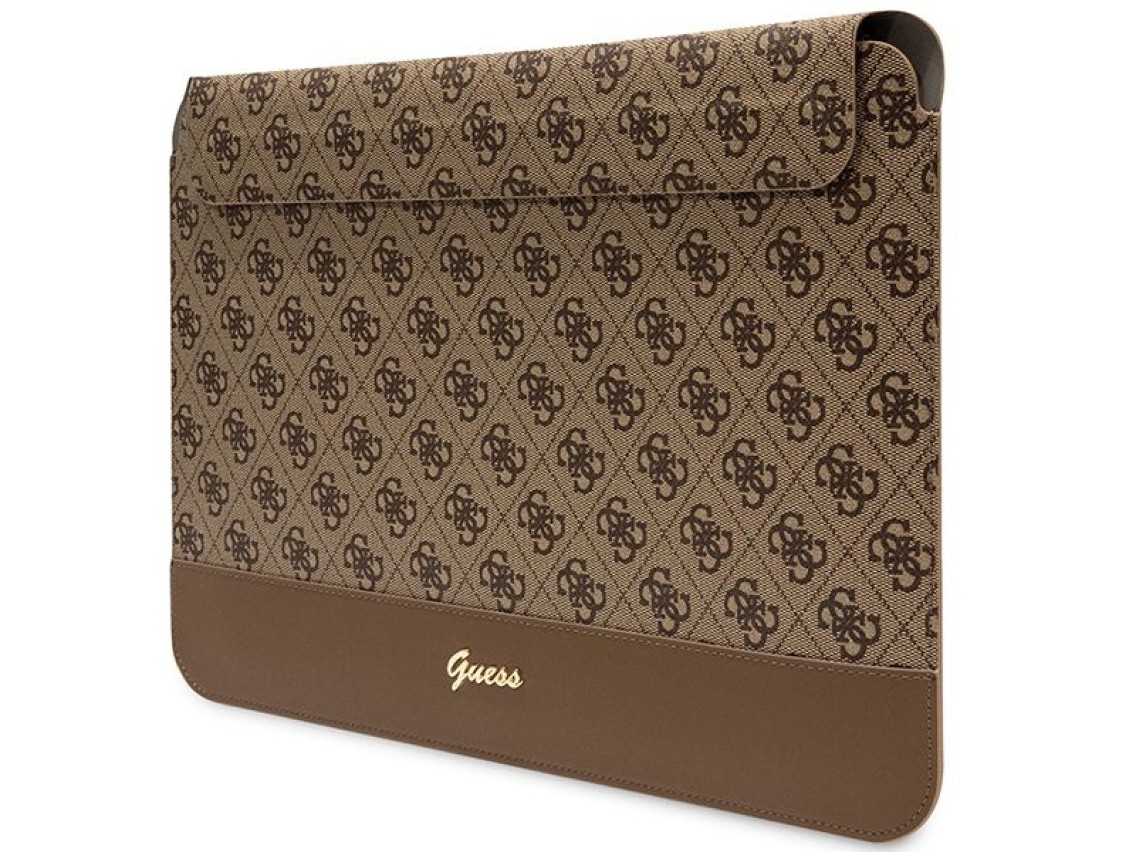 Guess 4G Stripe Metal Logo case for a 14" laptop - brown
