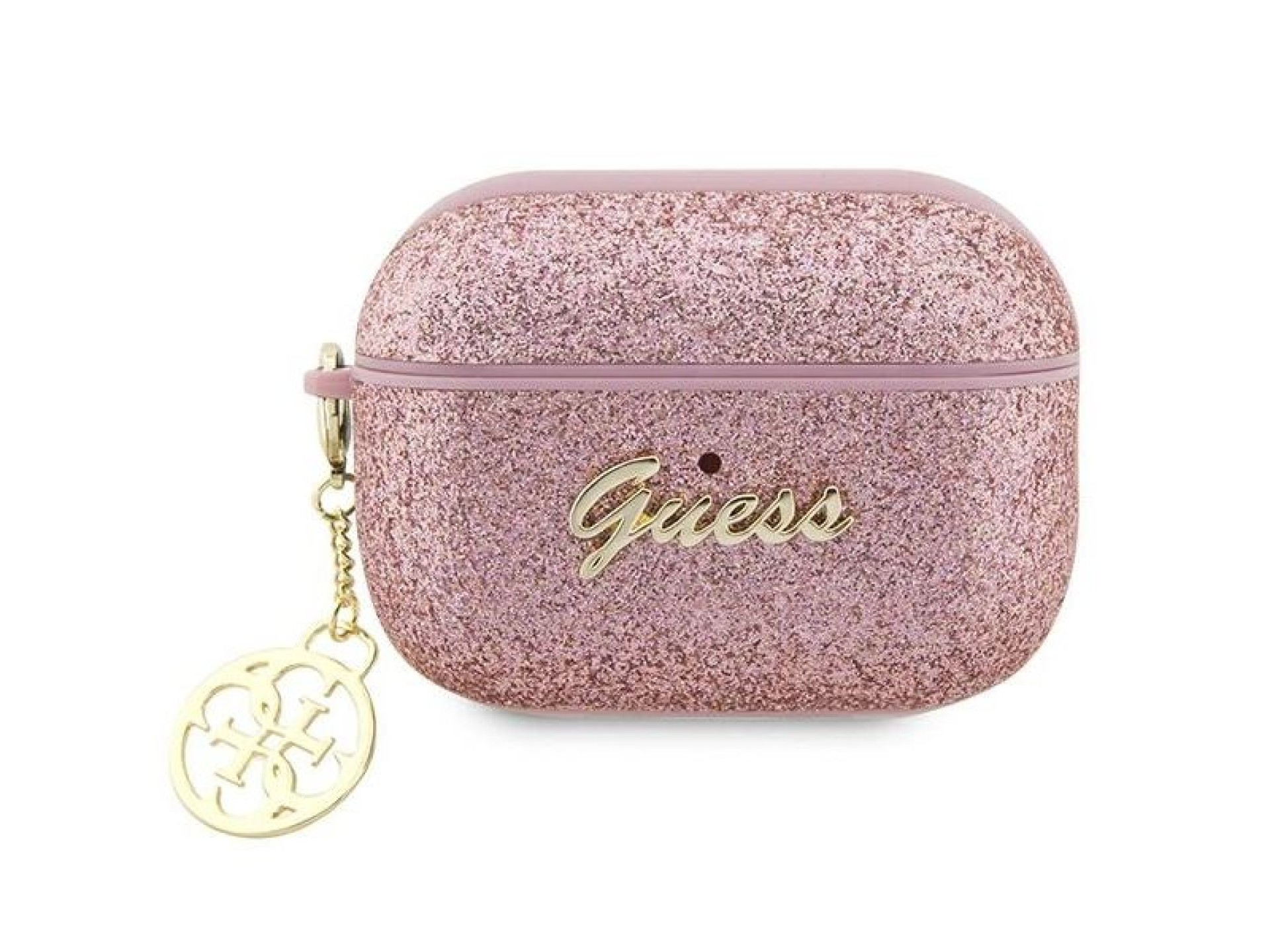 Capa para AirPods Pro 2 Guess GUAP2GLGSHP rosa/rosa com glitter e pingente 4G