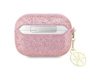 Capa para AirPods Pro 2 Guess GUAP2GLGSHP rosa/rosa com glitter e pingente 4G