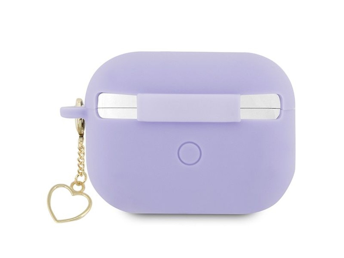 Guess GUAP2LSCHSU AirPods Pro 2 cover purple/purple Silicone Charm Heart Collection