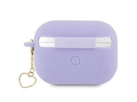 Guess GUAP2LSCHSU AirPods Pro 2 cover purple/purple Silicone Charm Heart Collection Guess GUAP2LSCHSU AirPods Pro 2 cover purple/purple Silicone Charm Heart Collection