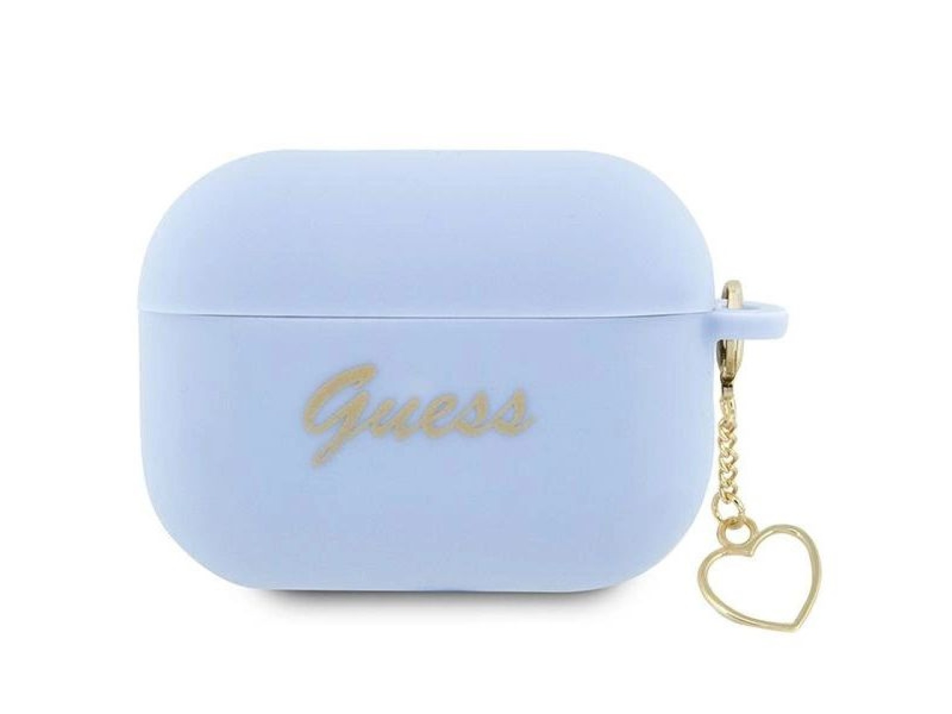 Capa para AirPods Pro 2 Guess GUAP2LSCHSB azul/azul com pingente de coração em silicone