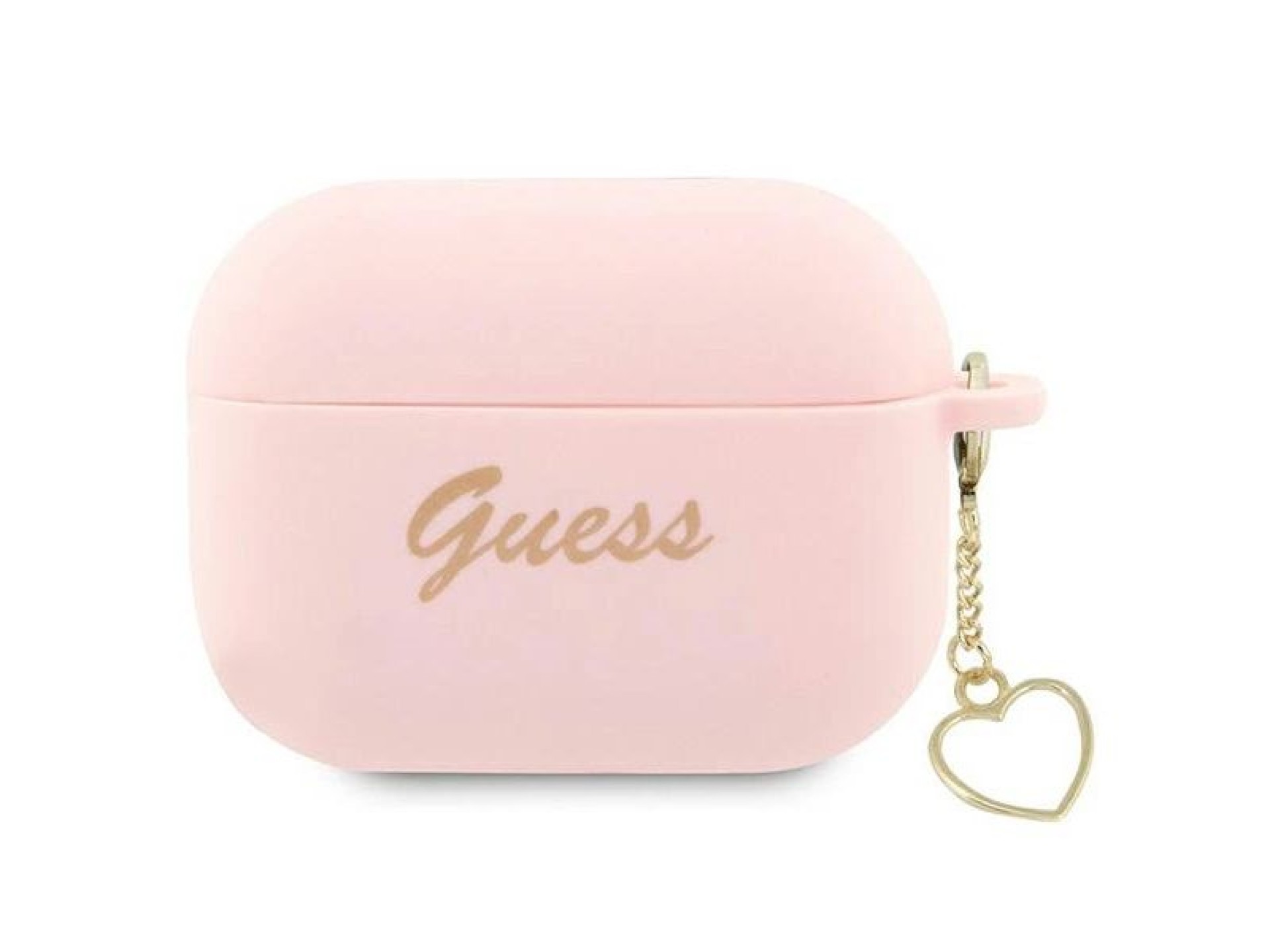 Funda Guess GUAP2LSCHSP para AirPods Pro 2, color rosa/rosa, de silicona, con dije de corazón.