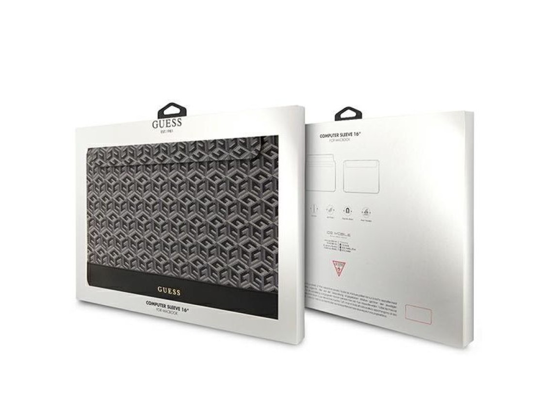 Capa Guess GCube Stripes para laptop de 16" - preta